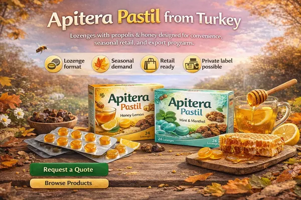 Apitera Pastil lozenge supply from Turkey for wholesale and export buyers